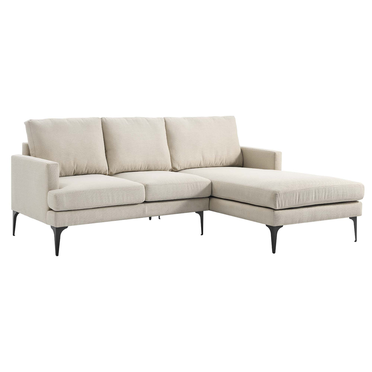 Sonnet Right-Facing Fabric Sectional, Beige