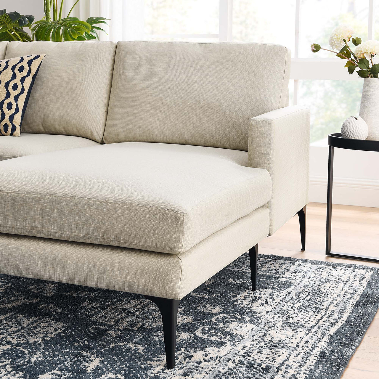 Sonnet Right-Facing Fabric Sectional, Beige