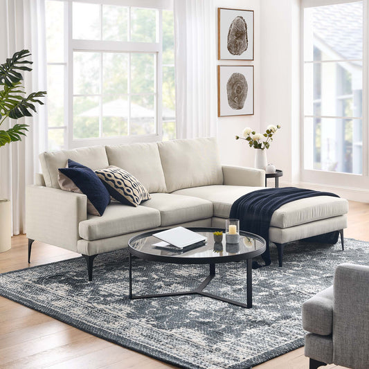 Sonnet Right-Facing Fabric Sectional, Beige