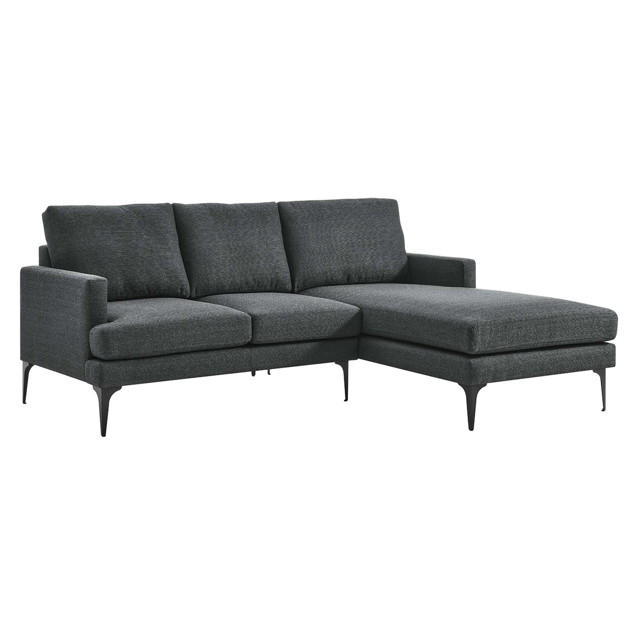 Sonnet Right-Facing Fabric Sectional, Gray