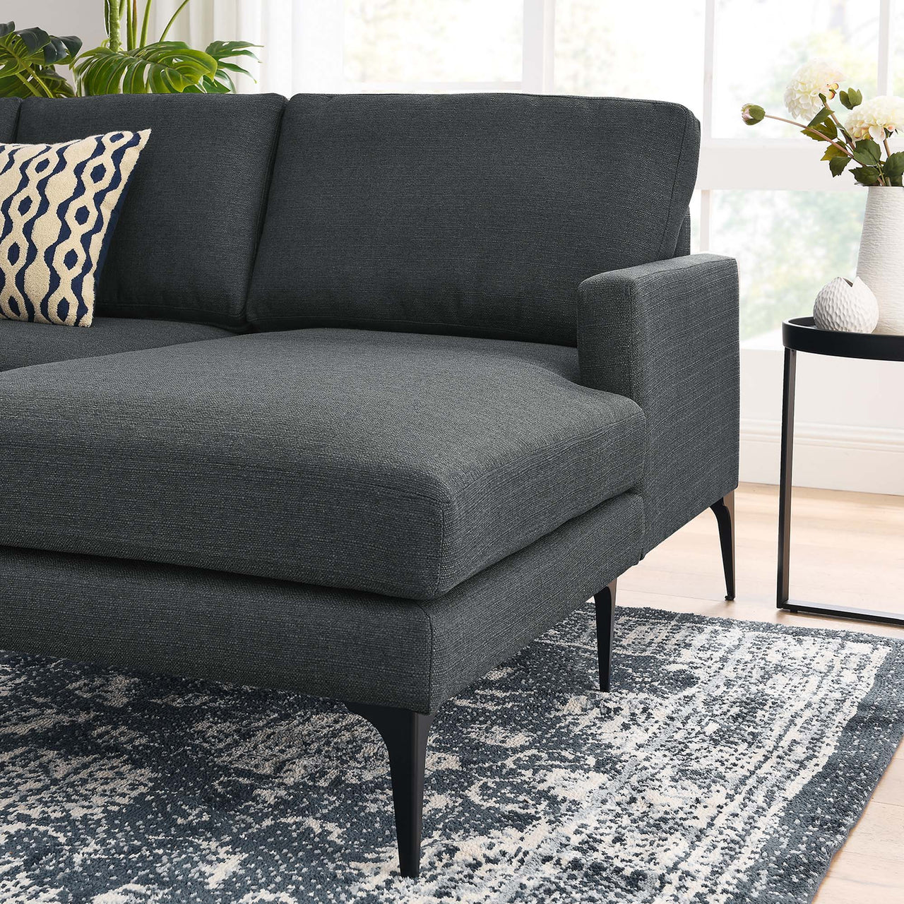 Sonnet Right-Facing Fabric Sectional, Gray