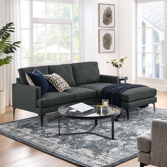 Sonnet Right-Facing Fabric Sectional, Gray
