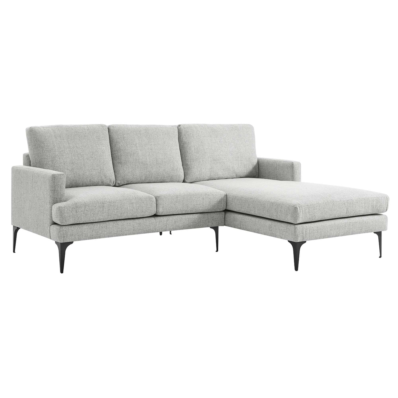 Sonnet Right-Facing Fabric Sectional, Light Gray