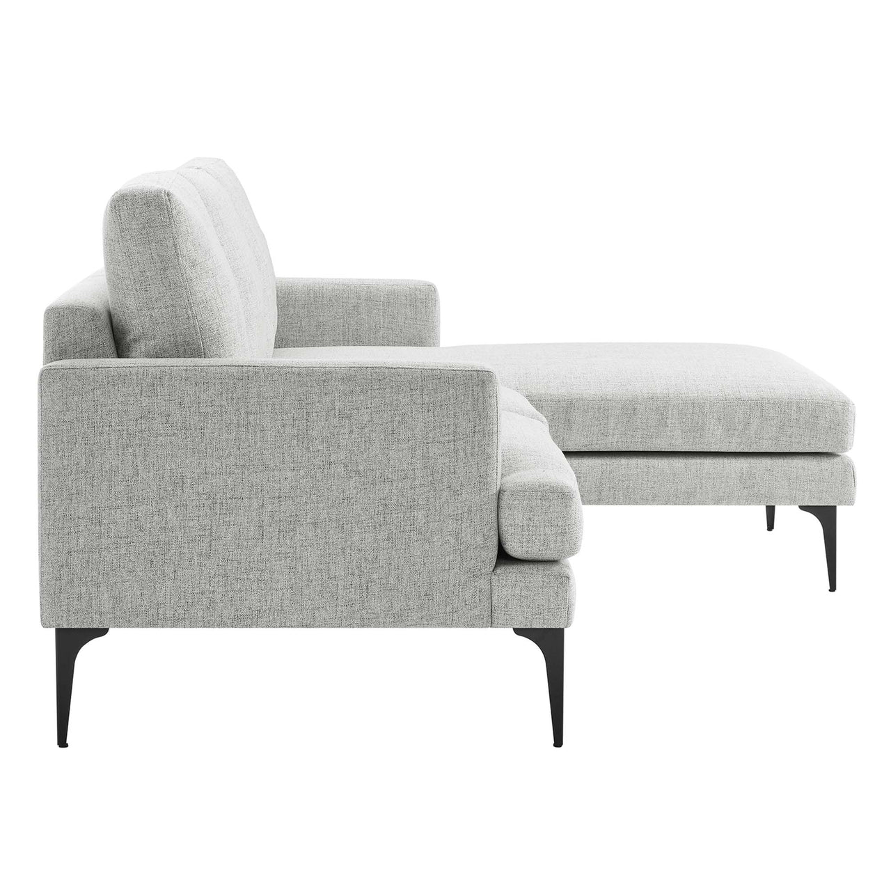 Sonnet Right-Facing Fabric Sectional, Light Gray