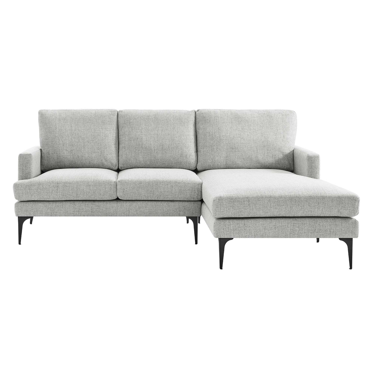 Sonnet Right-Facing Fabric Sectional, Light Gray