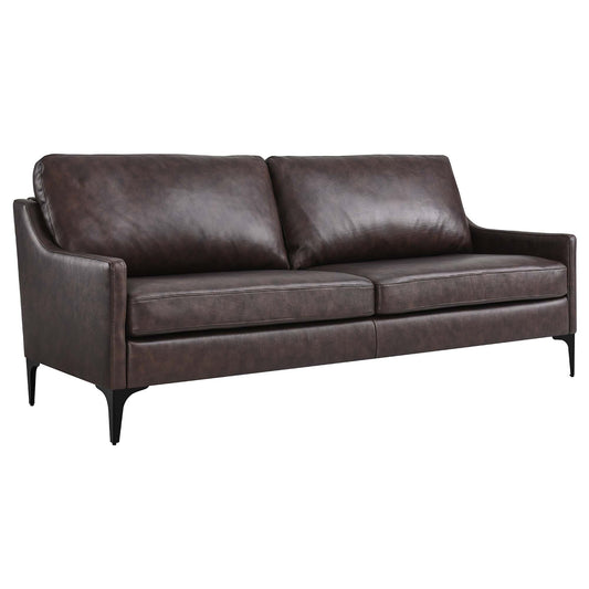 Core Leather Sofa, Brown