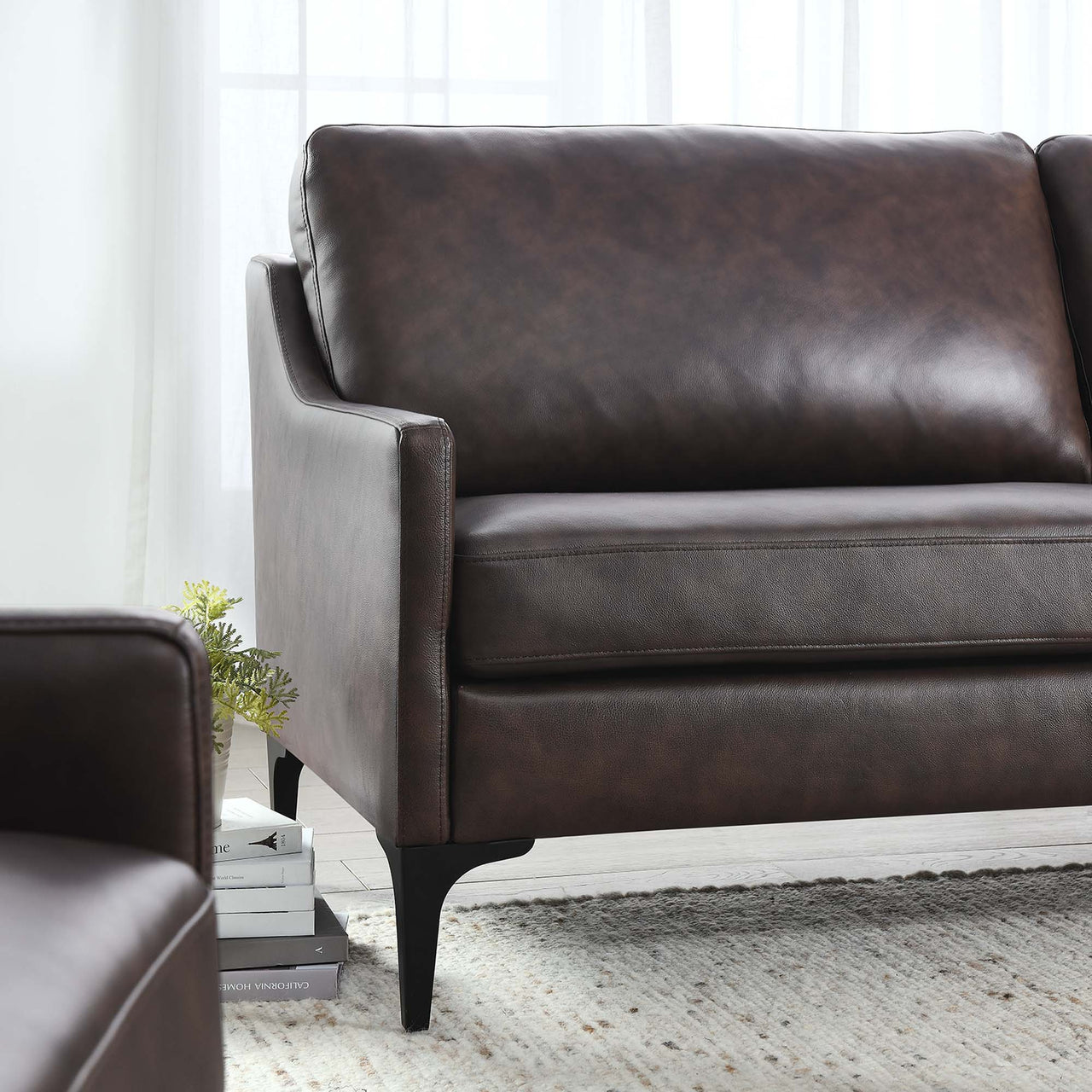 Core Leather Sofa, Brown