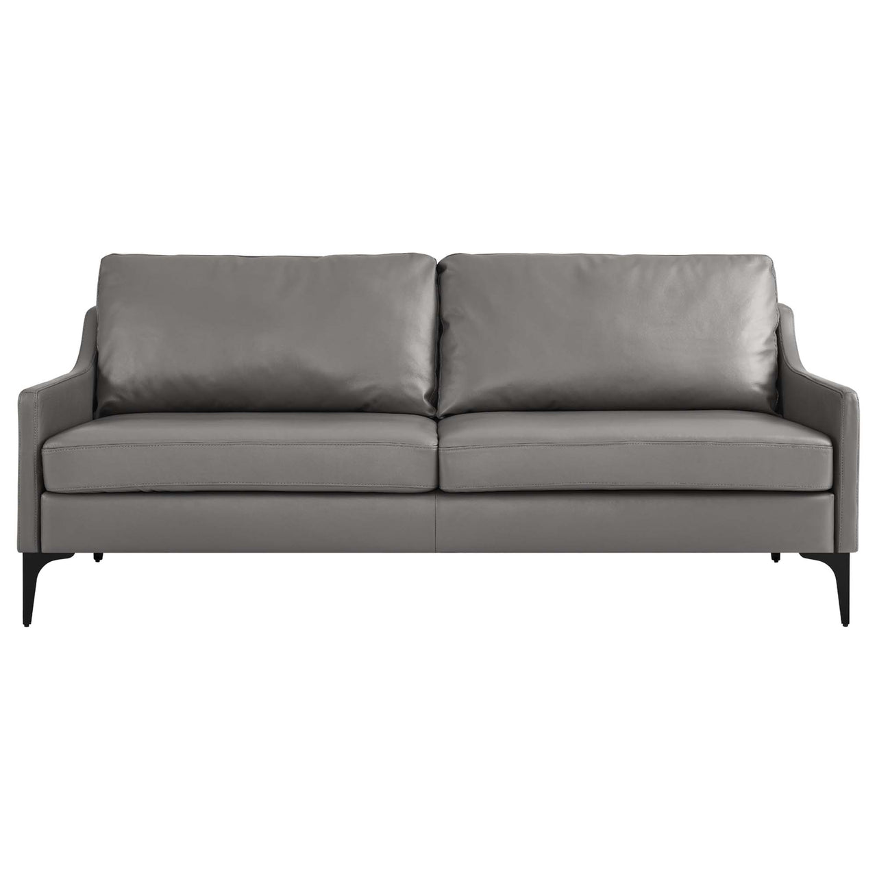 Core Leather Sofa, Gray