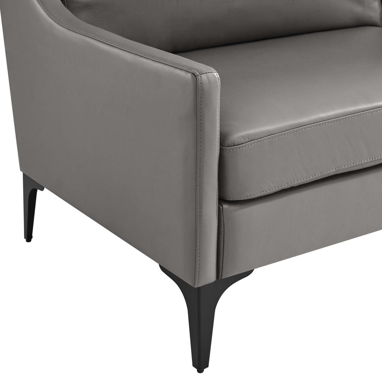 Core Leather Sofa, Gray