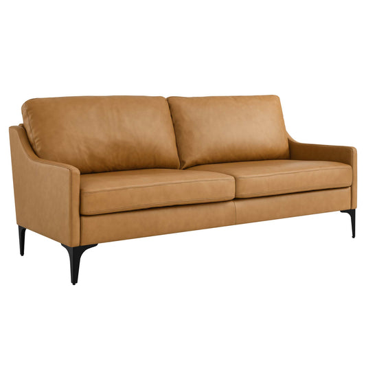 Core Leather Sofa, Tan