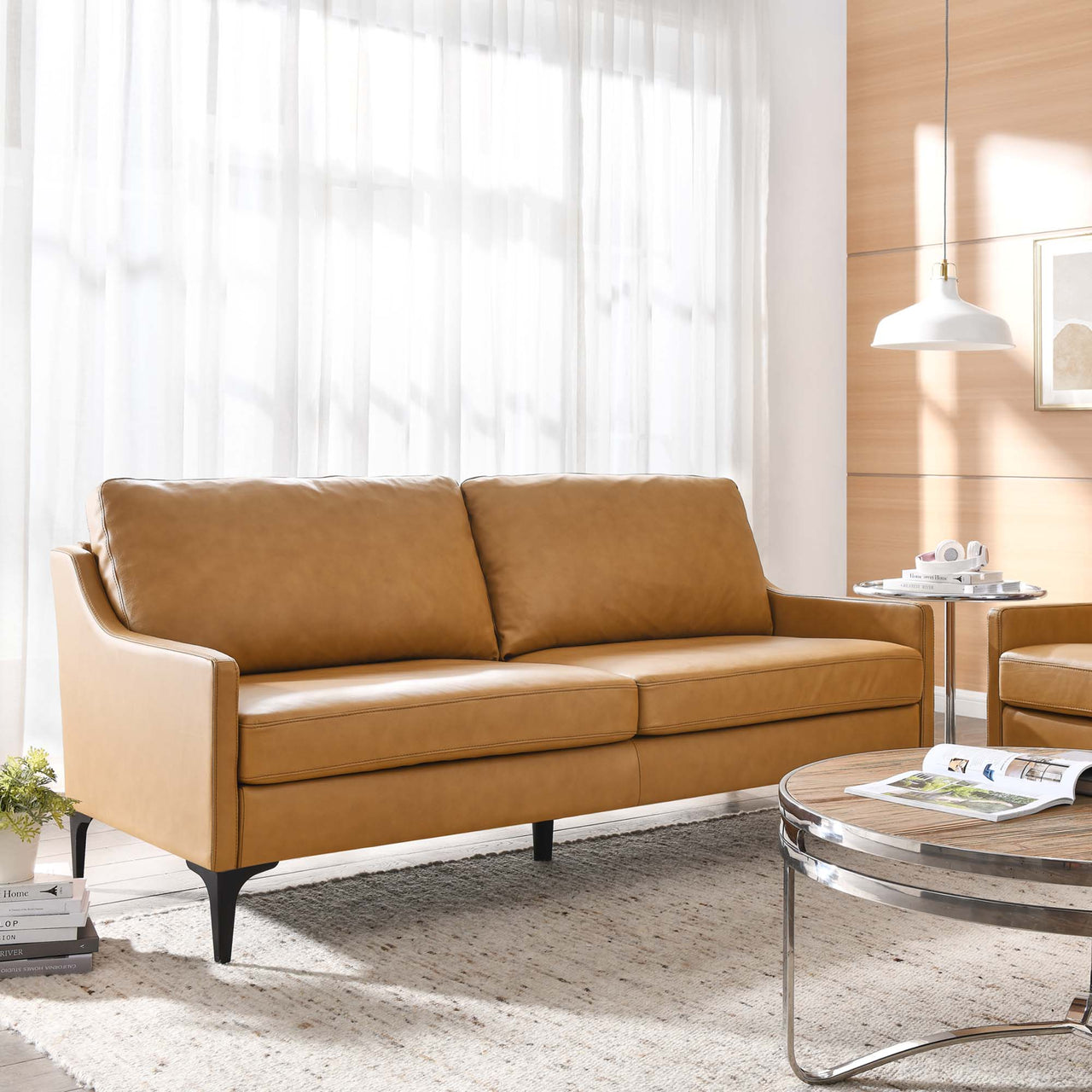 Core Leather Sofa, Tan