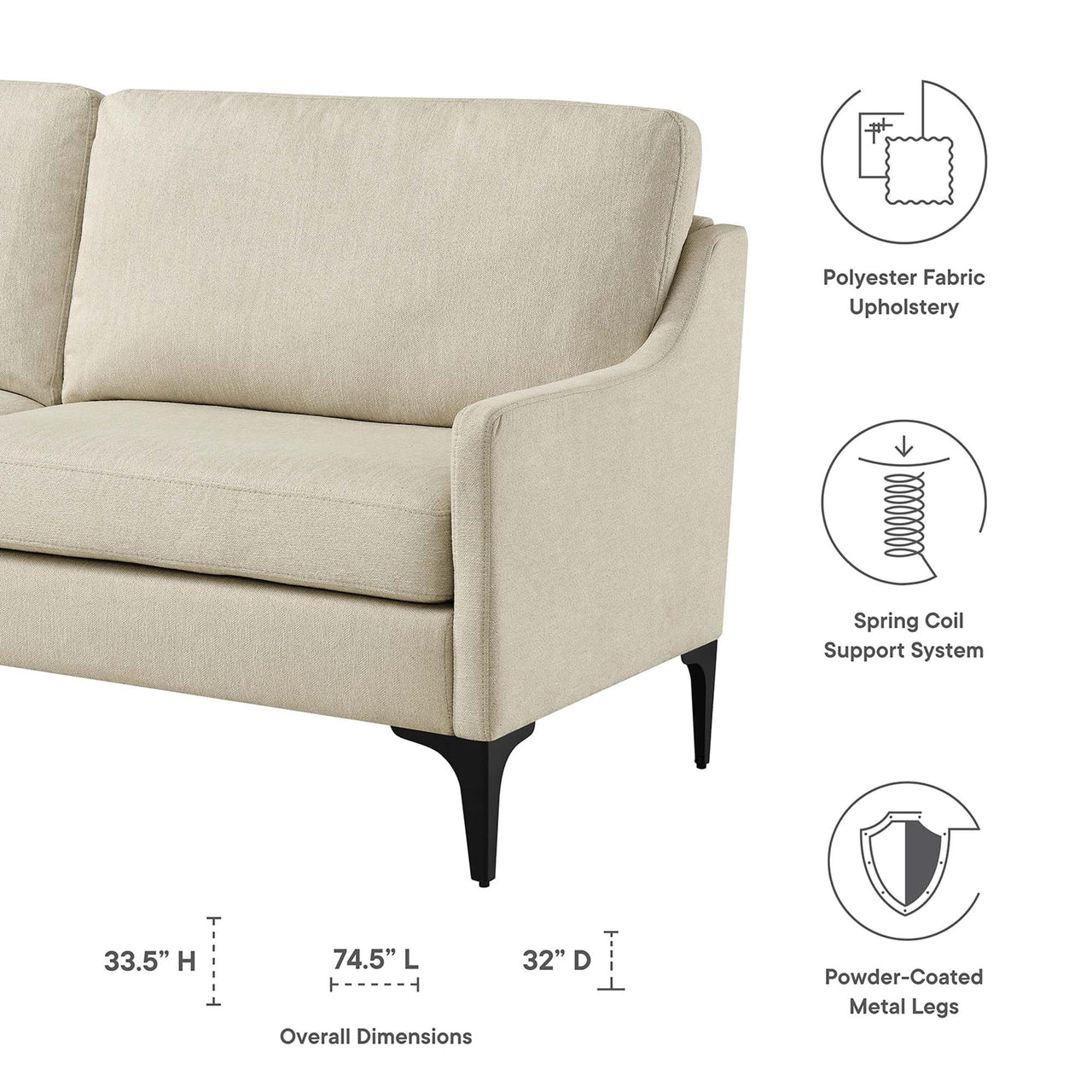 Core Fabric Sofa, Beige