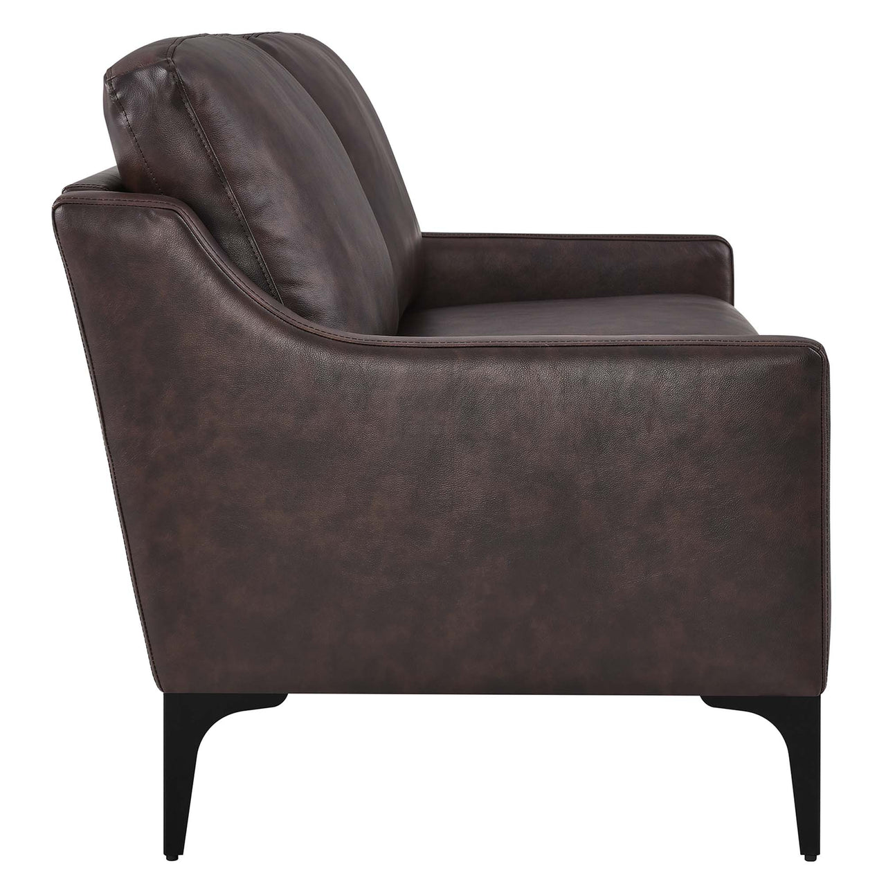 Core Leather Loveseat, Brown