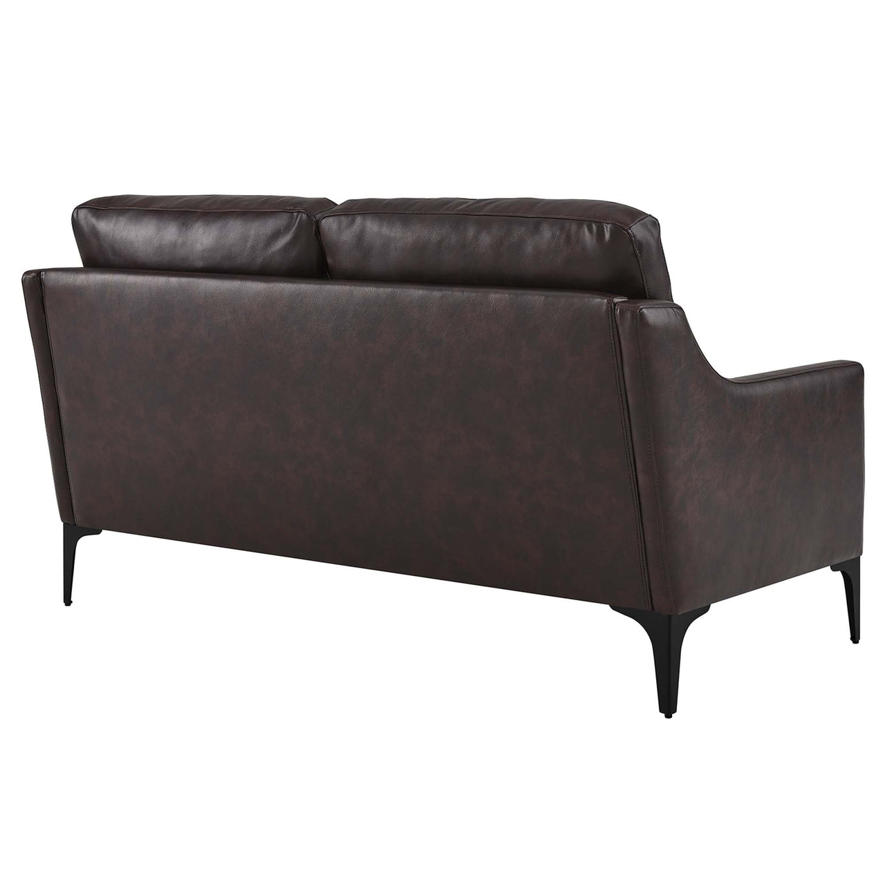Core Leather Loveseat, Brown