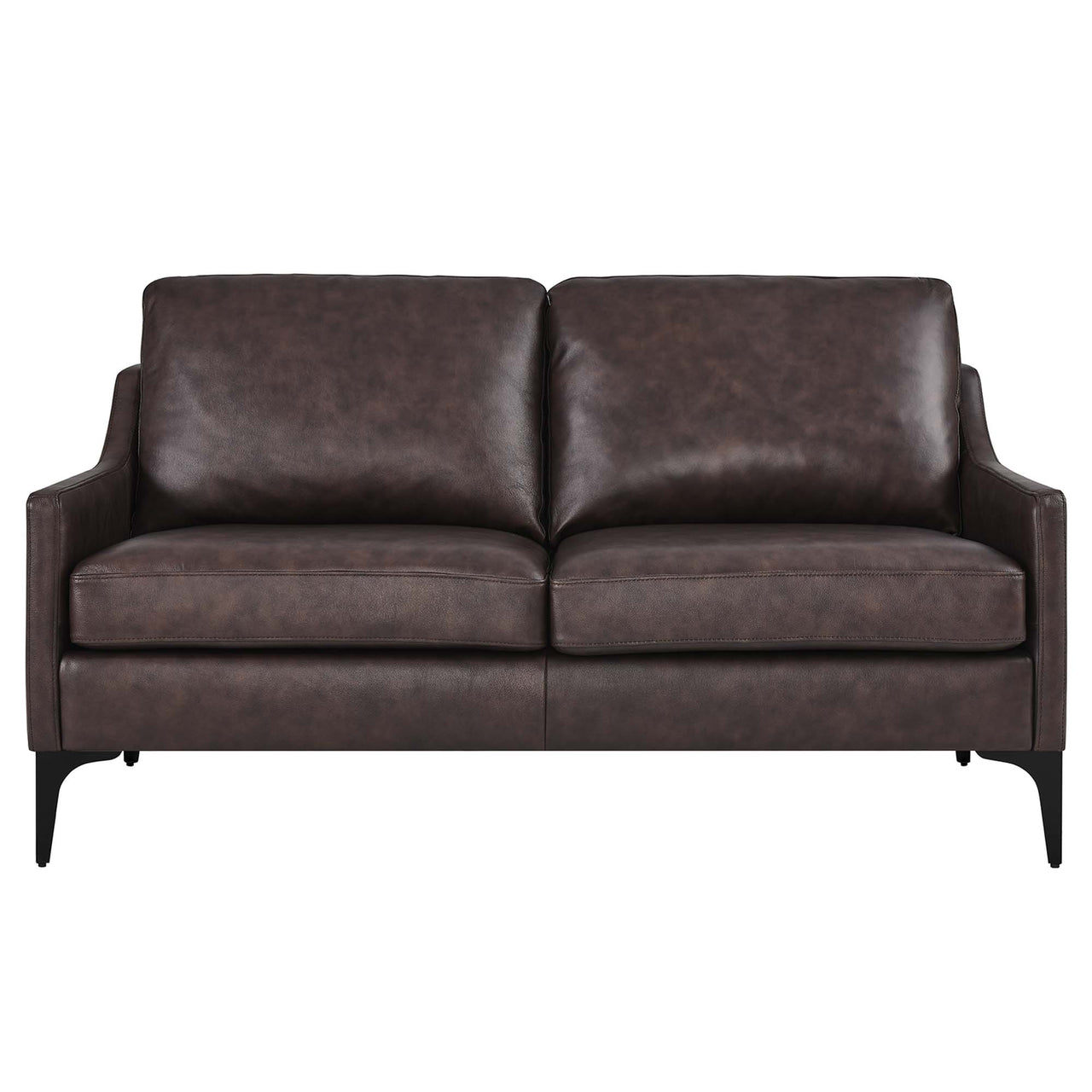 Core Leather Loveseat, Brown