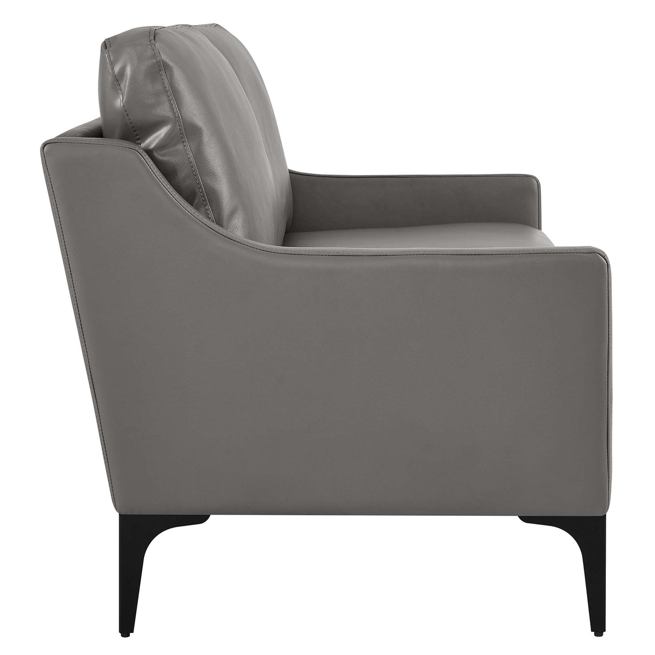 Core Leather Loveseat, Gray