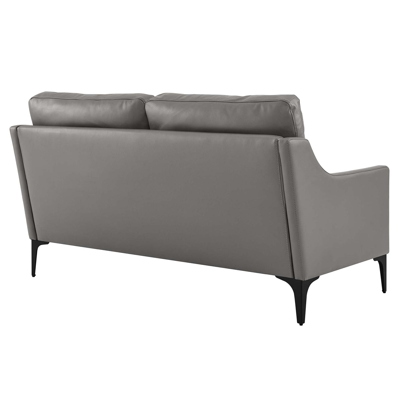 Core Leather Loveseat, Gray