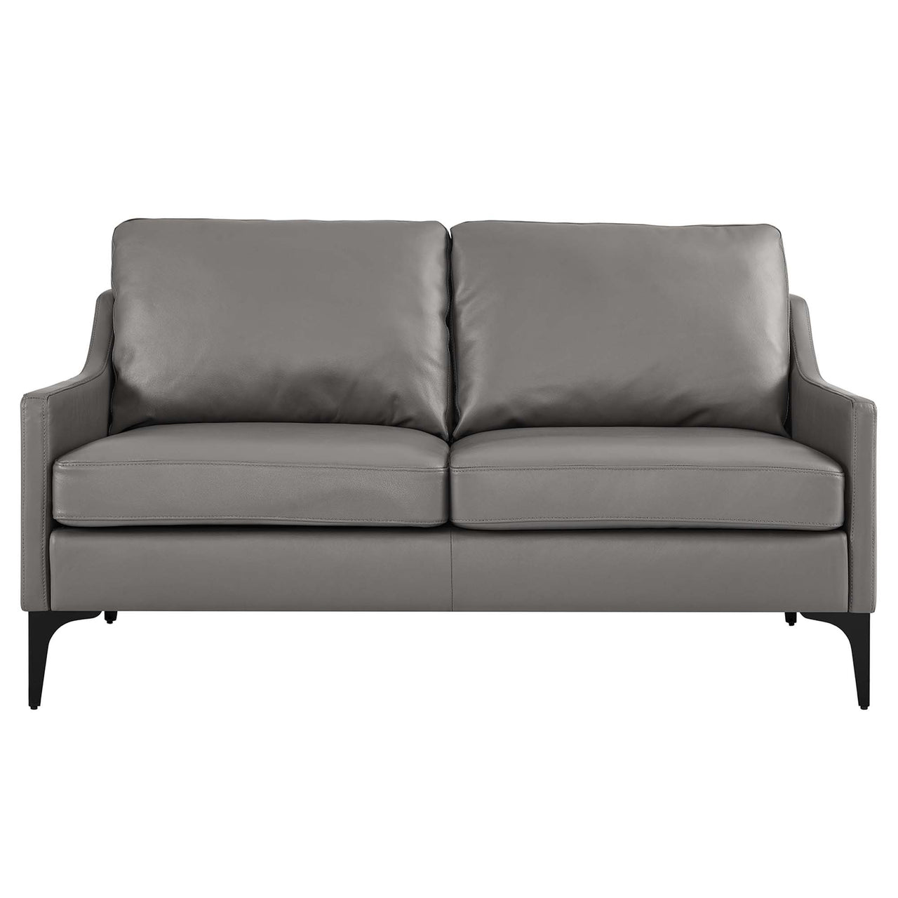 Core Leather Loveseat, Gray