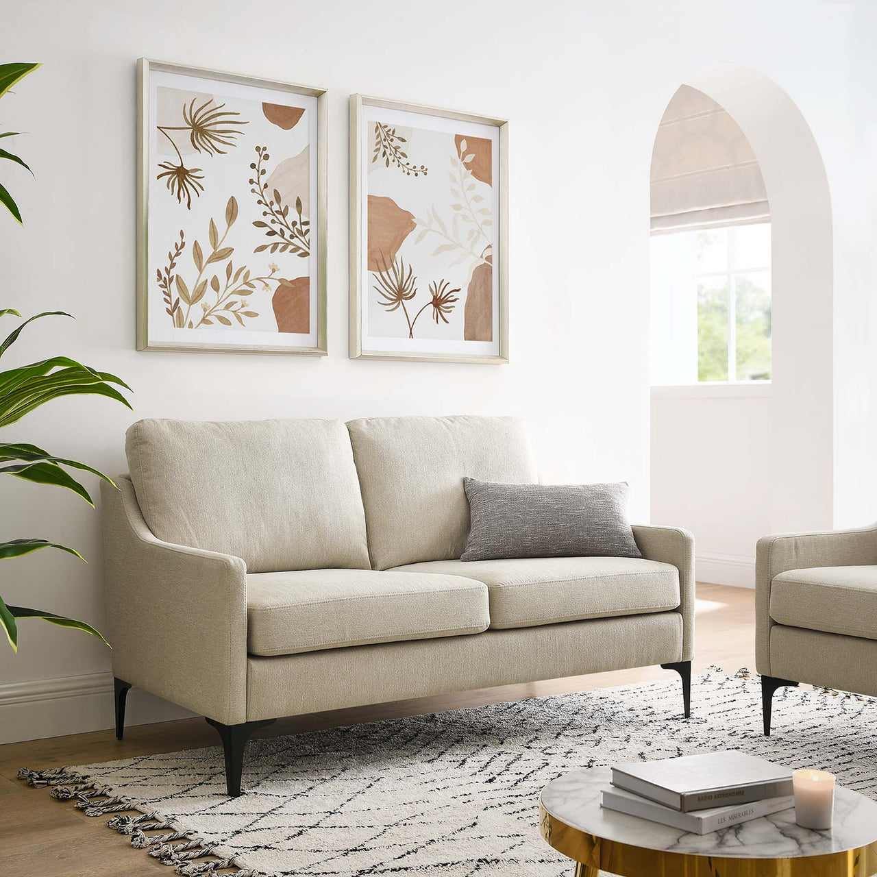 Core Fabric Loveseat, Beige