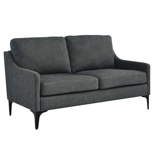 Core Fabric Loveseat, Charcoal