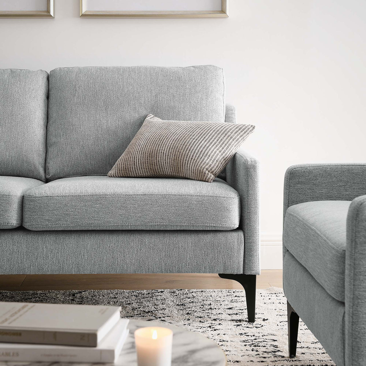 Core Fabric Loveseat, Light Gray