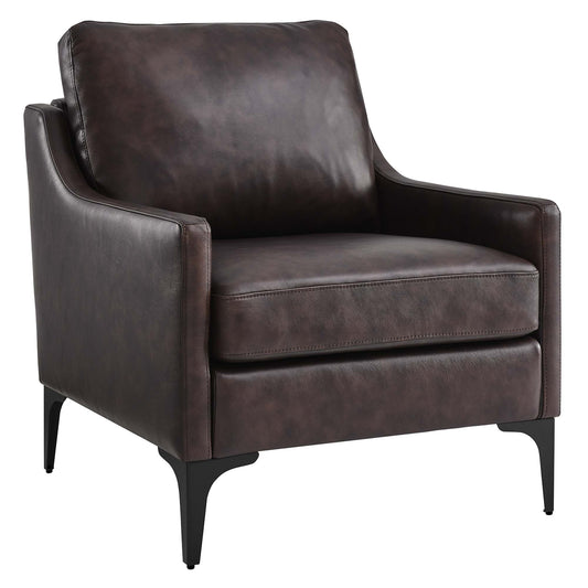 Core Leather Armchair, Brown