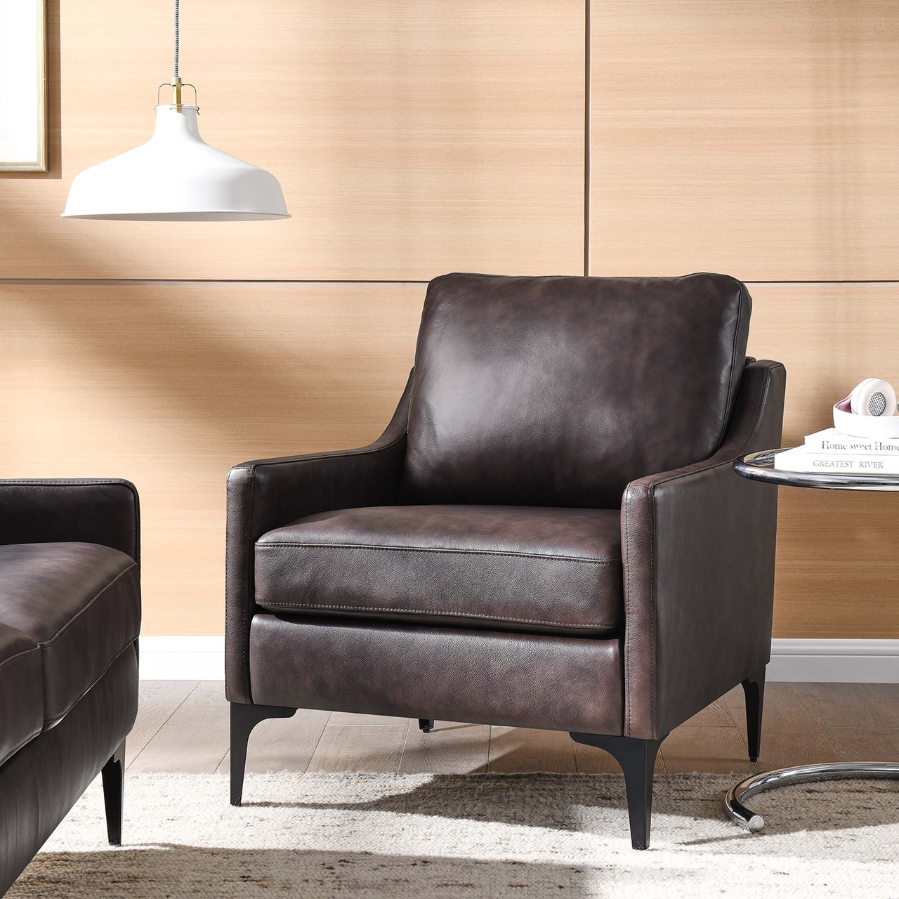 Core Leather Armchair, Brown