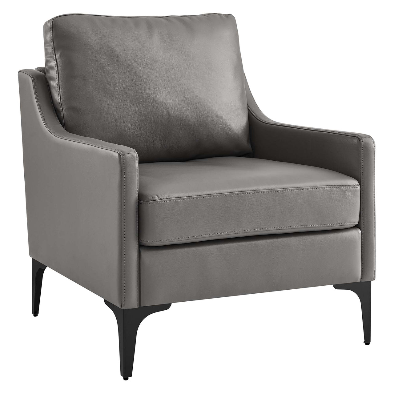 Core Leather Armchair, Gray