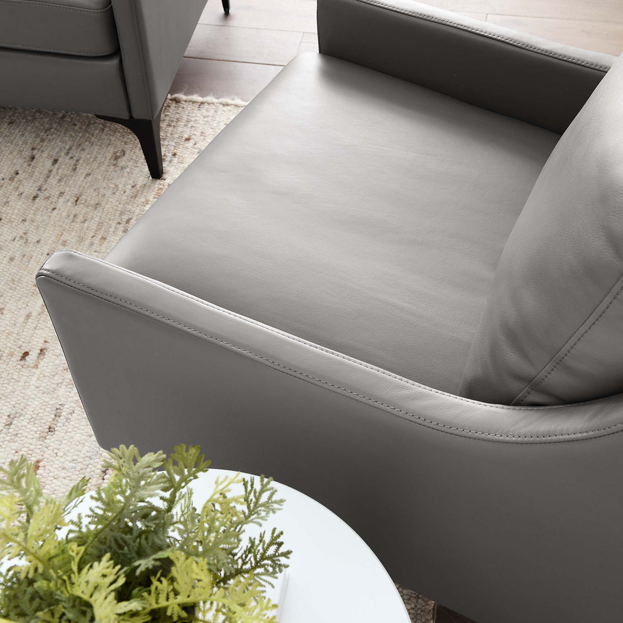 Core Leather Armchair, Gray