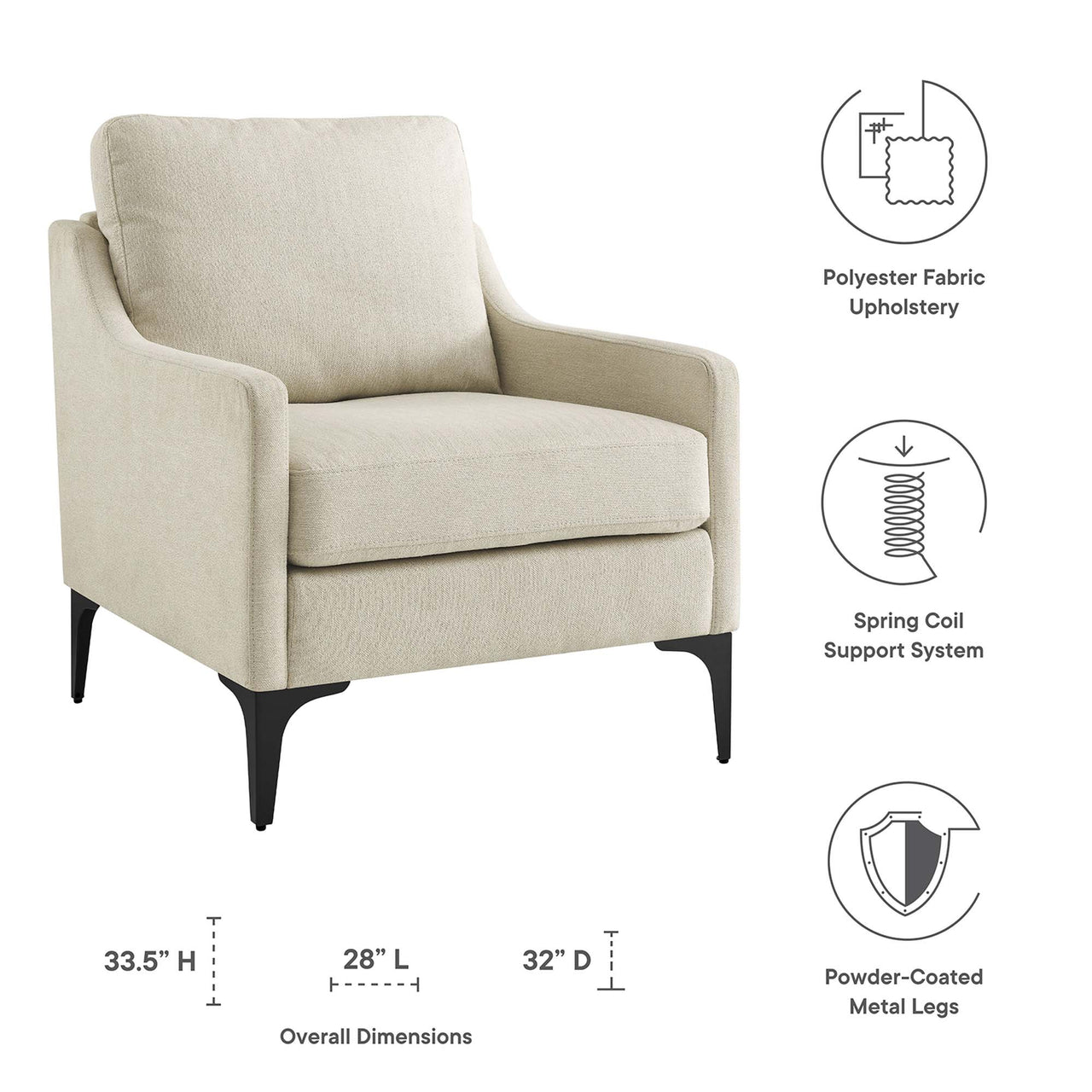 Core Fabric Armchair, Beige