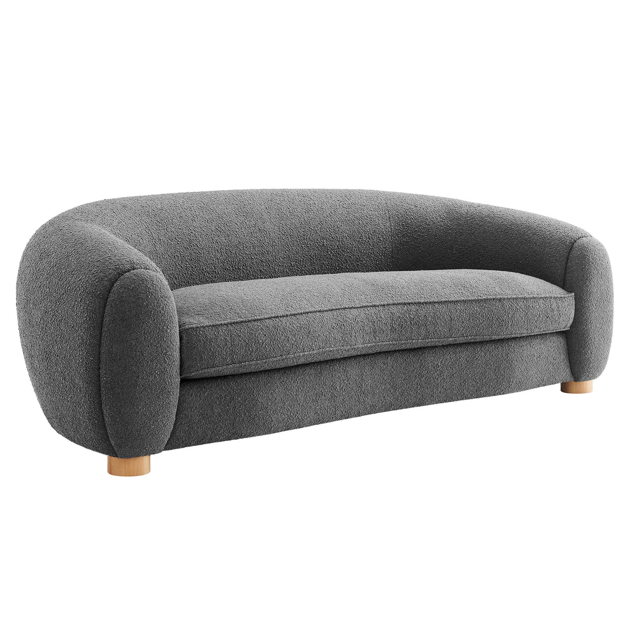 Zephyra Boucle Fabric Sofa, Charcoal