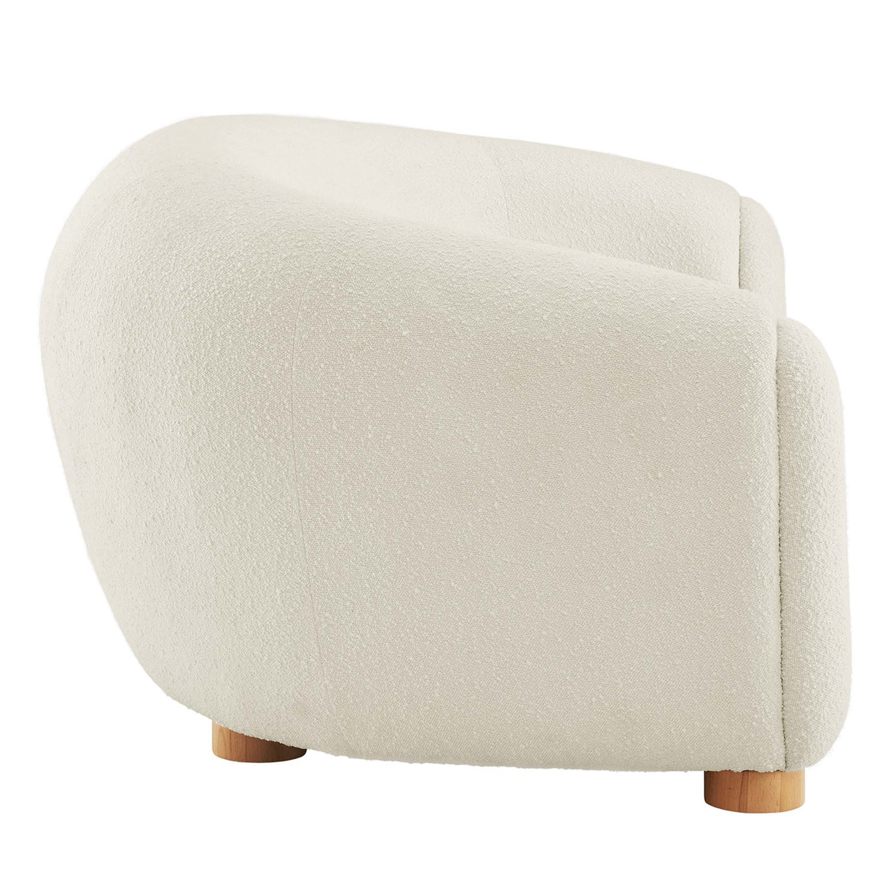 Zephyra Boucle Fabric Sofa, Ivory