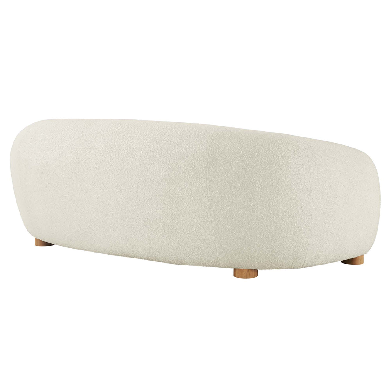 Zephyra Boucle Fabric Sofa, Ivory