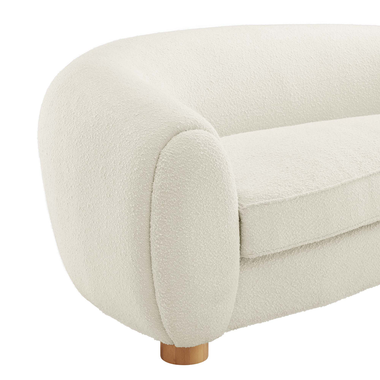 Zephyra Boucle Fabric Sofa, Ivory