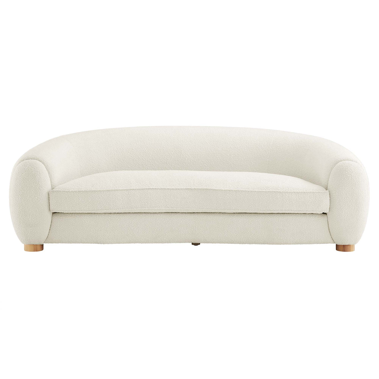 Zephyra Boucle Fabric Sofa, Ivory