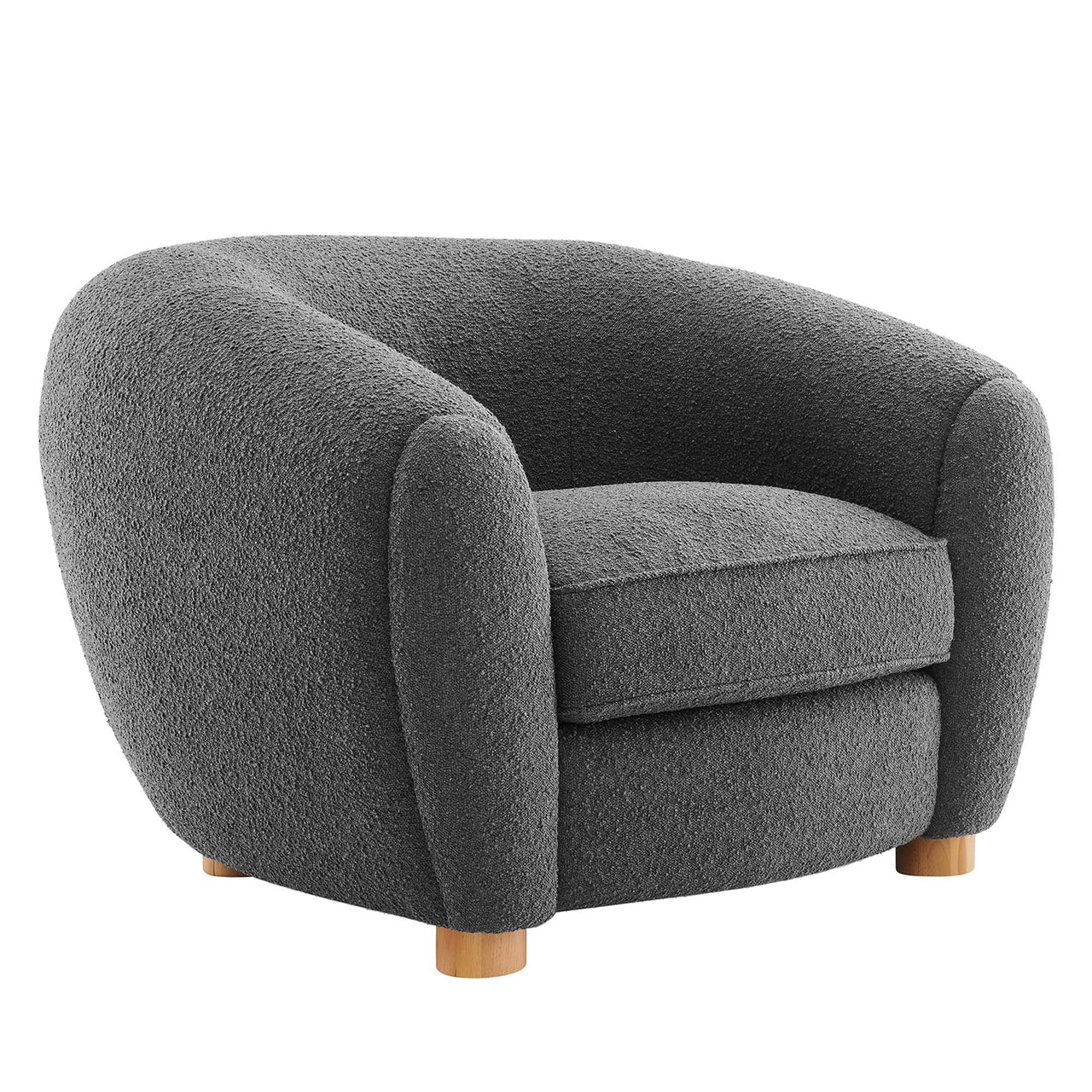 Zephyra Boucle Fabric Armchair, Charcoal