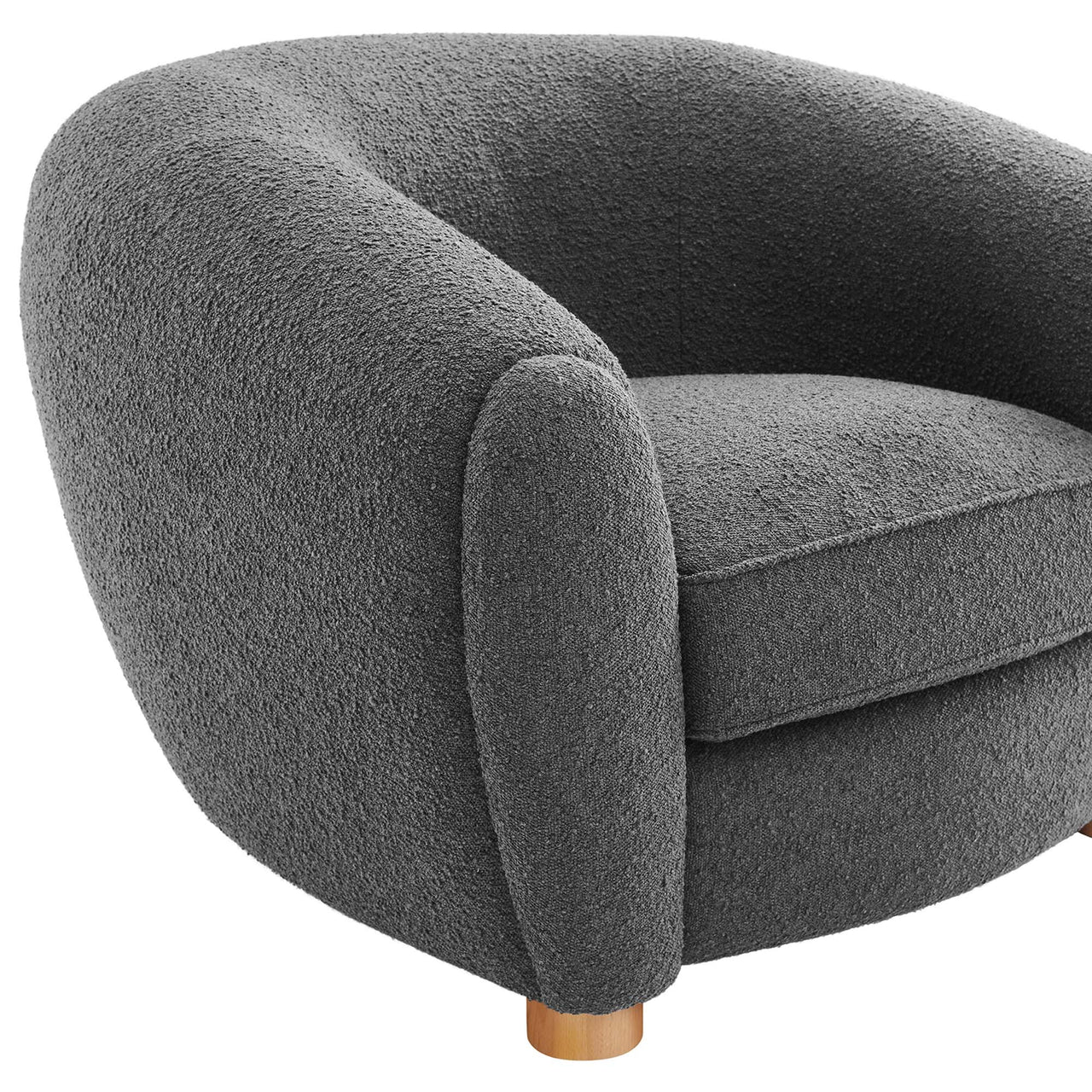 Zephyra Boucle Fabric Armchair, Charcoal