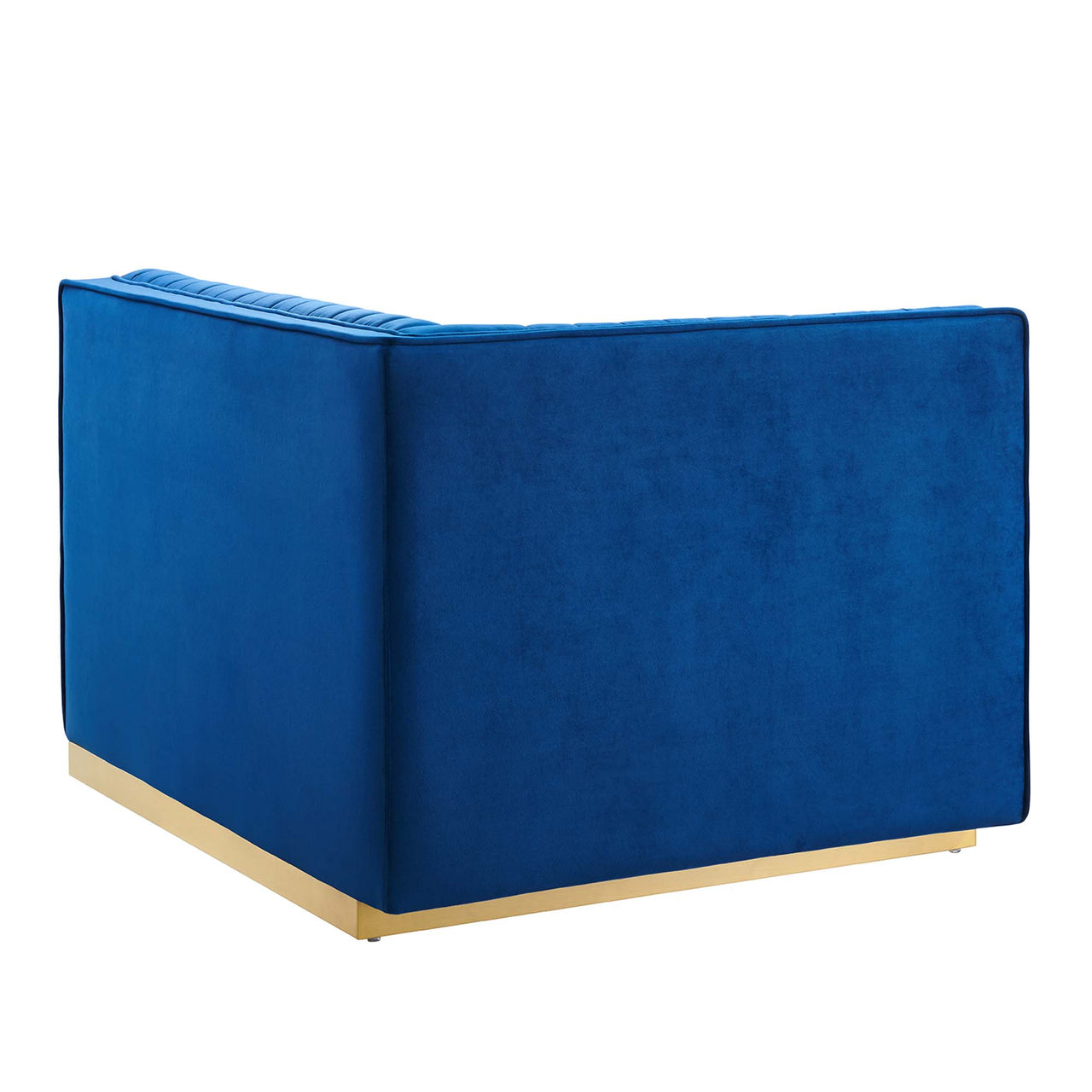 Vladimir Velvet Left-Arm Chair | Modular Sectional Component, Navy