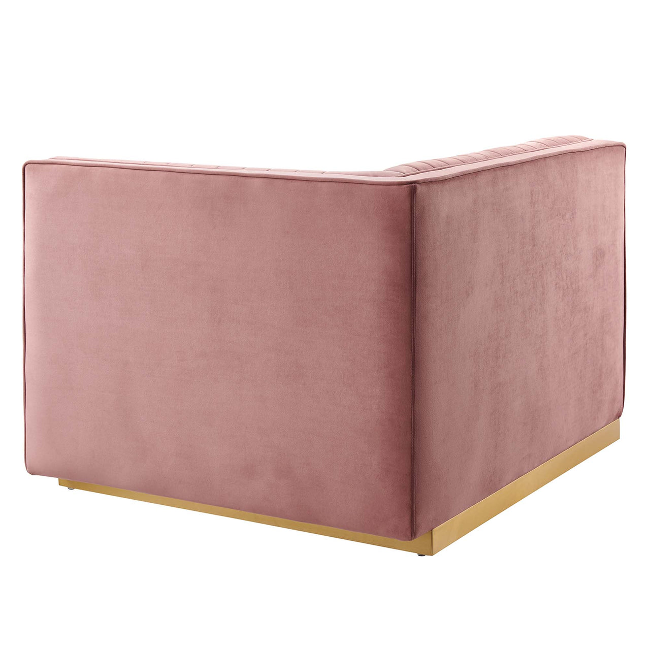 Vladimir Velvet Right-Arm Chair | Modular Sectional Component, Dusty Rose