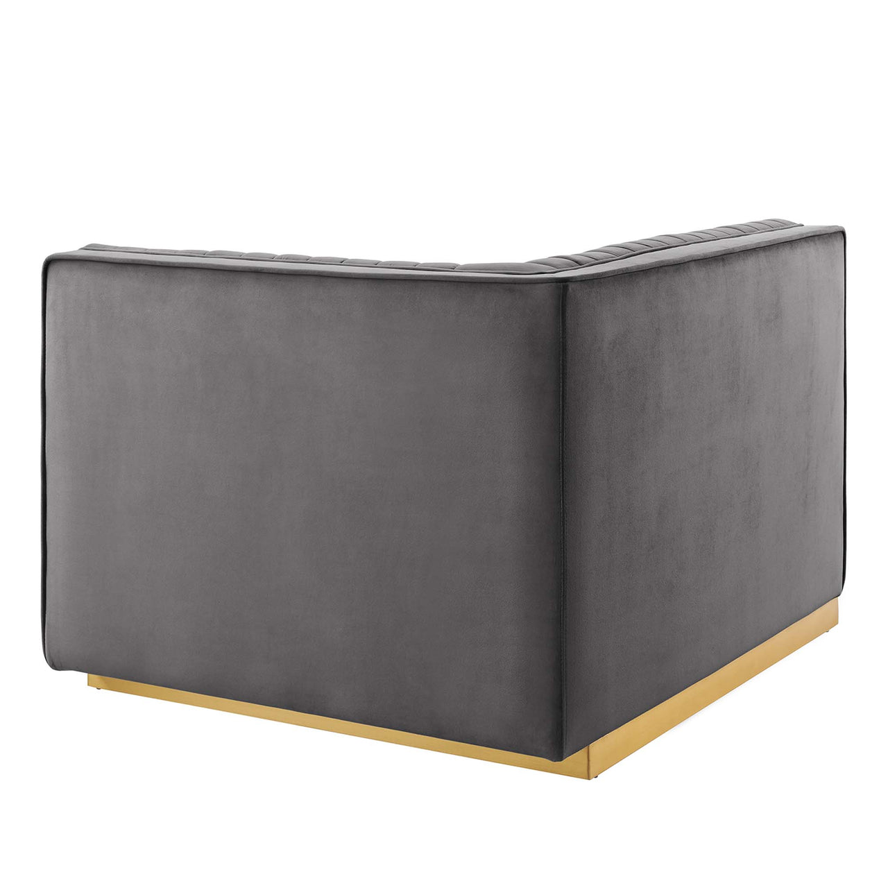 Vladimir Velvet Right-Arm Chair | Modular Sectional Component, Gray