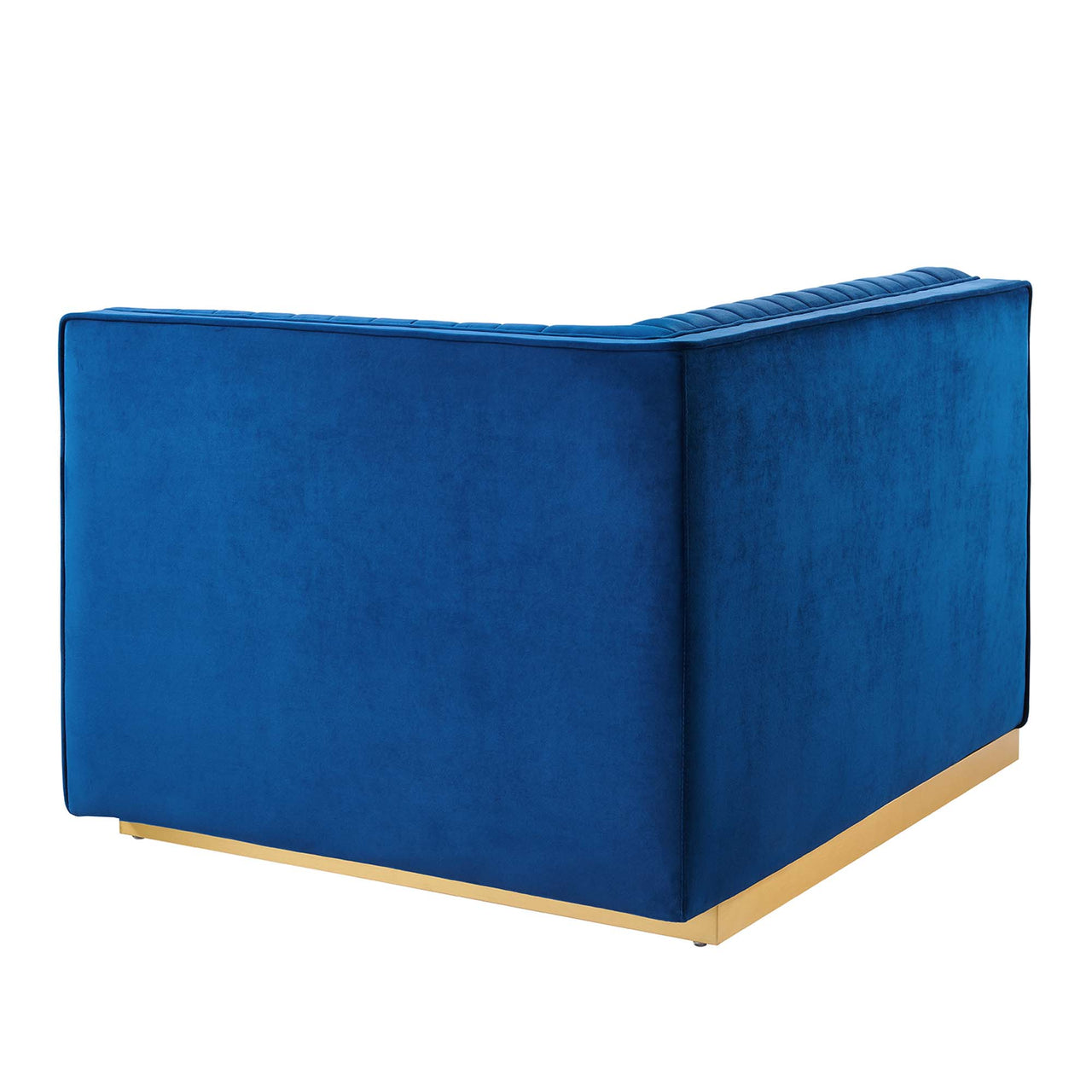 Vladimir Velvet Right-Arm Chair | Modular Sectional Component, Navy Blue