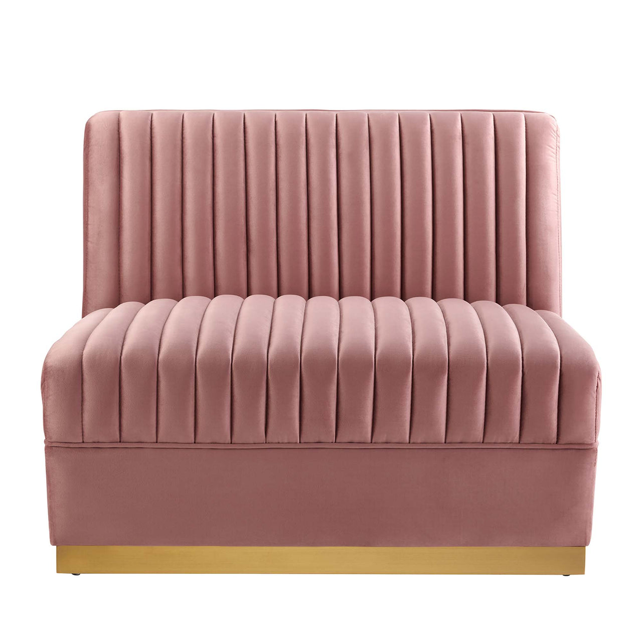 Vladimir Velvet Armless Chair | Modular Sectional Component, Dusty Rose