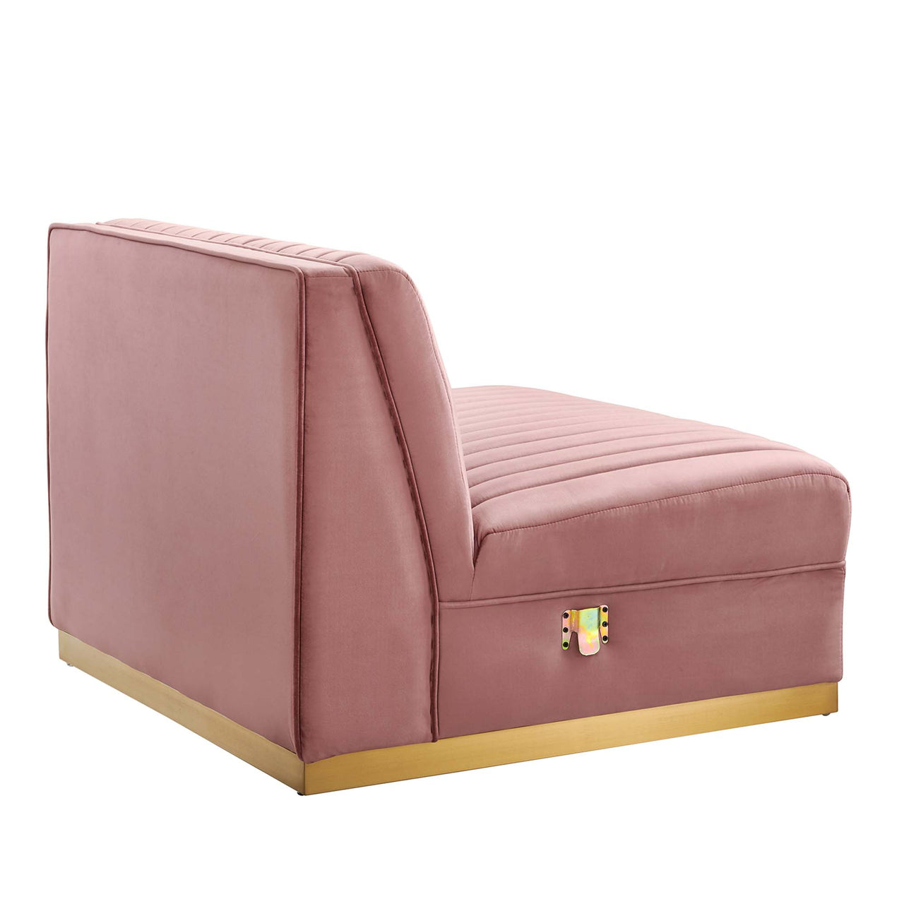 Vladimir Velvet Armless Chair | Modular Sectional Component, Dusty Rose