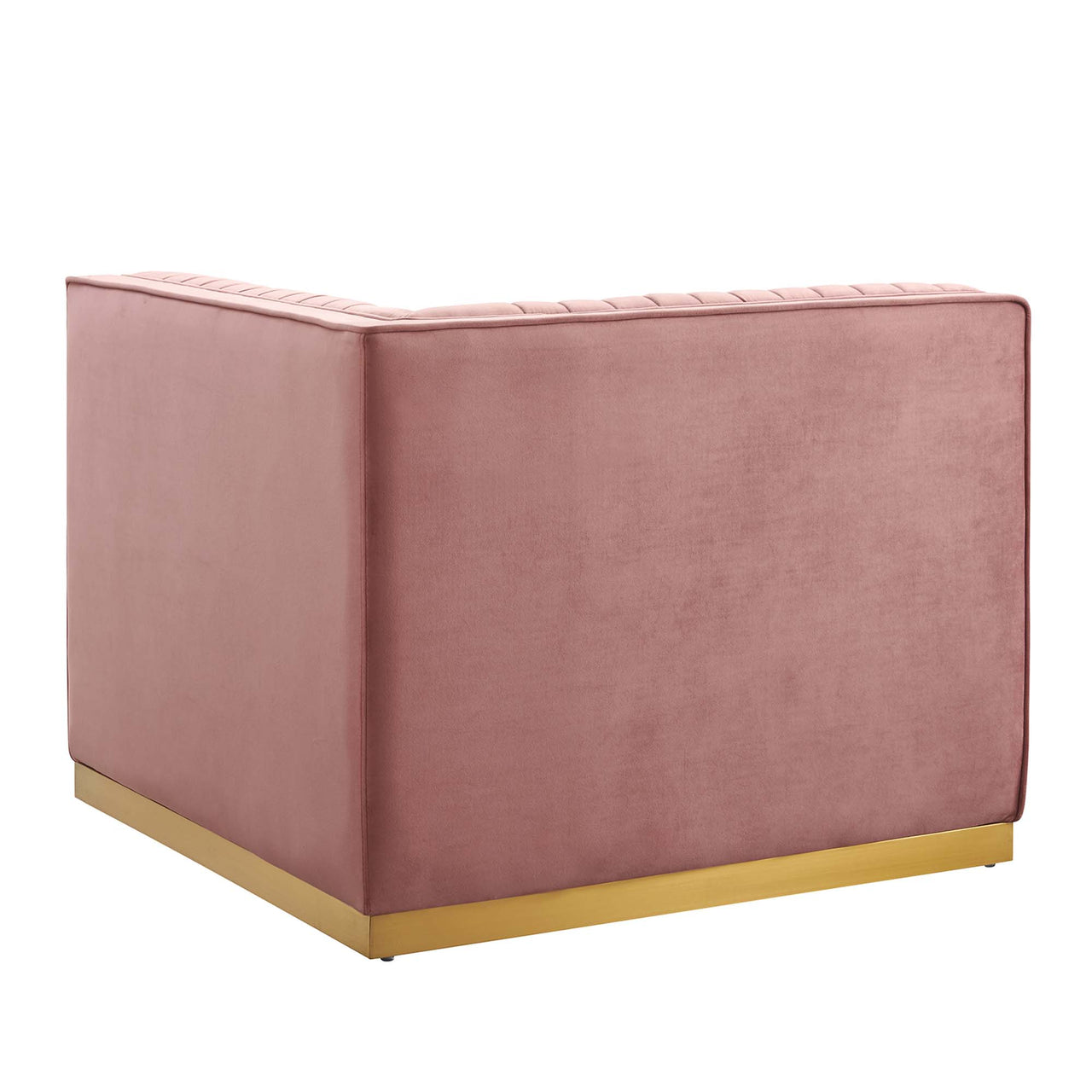 Vladimir Velvet Left Corner Chair | Modular Sectional Component, Dusty Rose