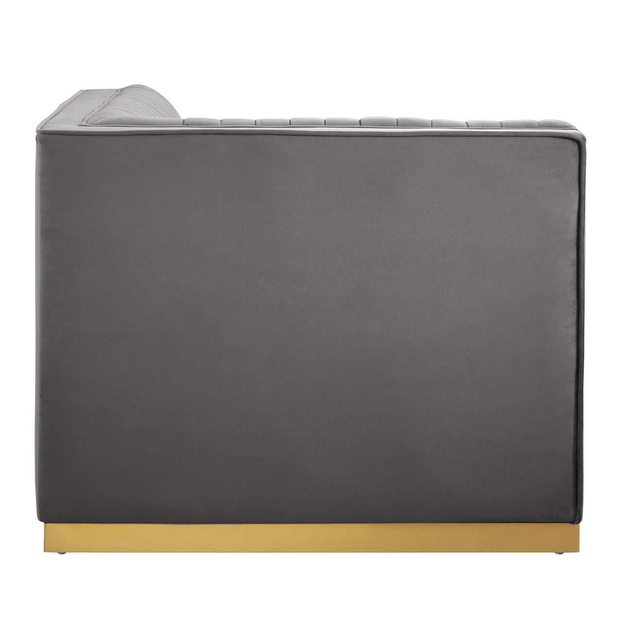 Vladimir Velvet Left Corner Chair | Modular Sectional Component, Gray