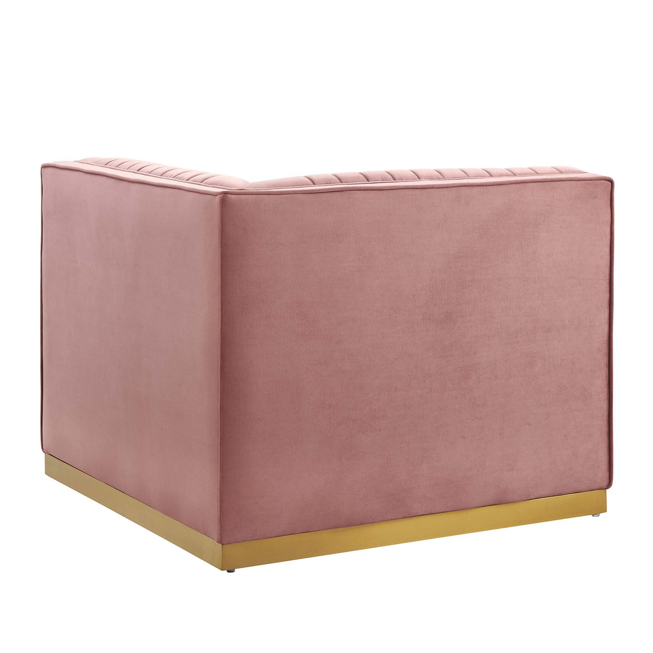 Vladimir Velvet Right Corner Chair | Modular Sectional Component, Dusty Rose
