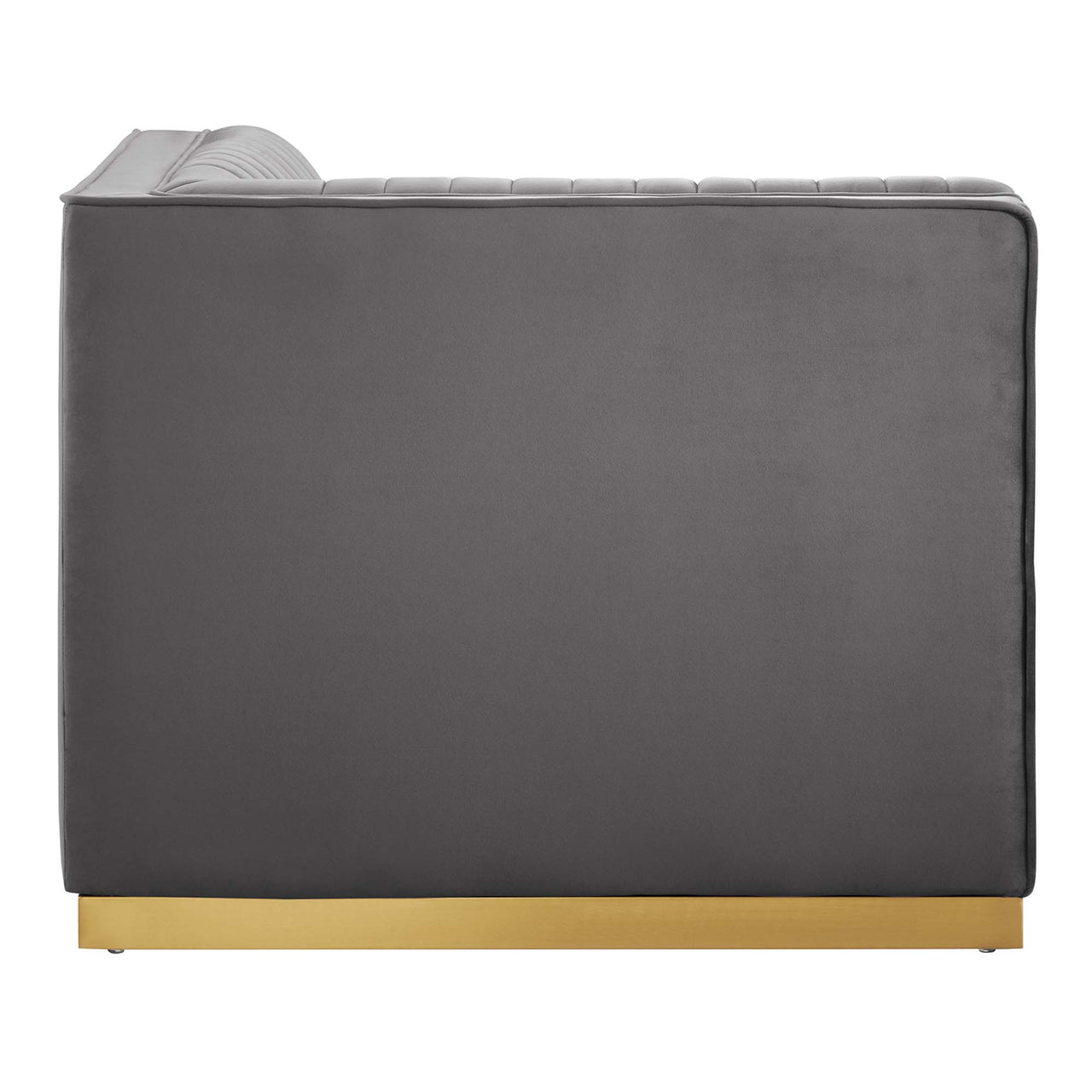 Vladimir Velvet Right Corner Chair | Modular Sectional Component, Gray
