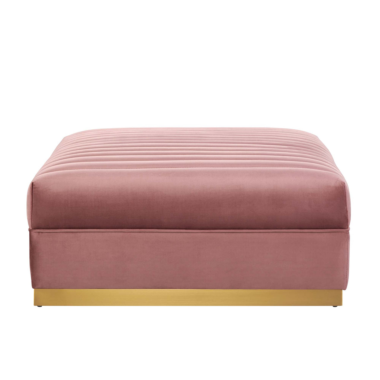 Vladimir Velvet Ottoman | Modular Sectional Component, Dusty Rose