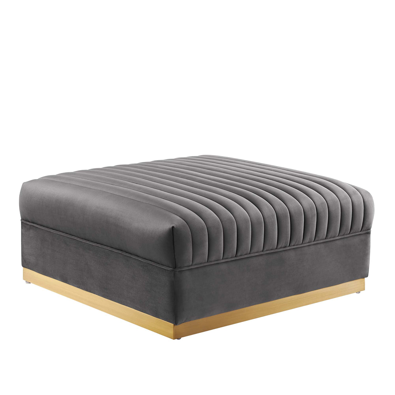 Vladimir Velvet Ottoman | Modular Sectional Component, Gray