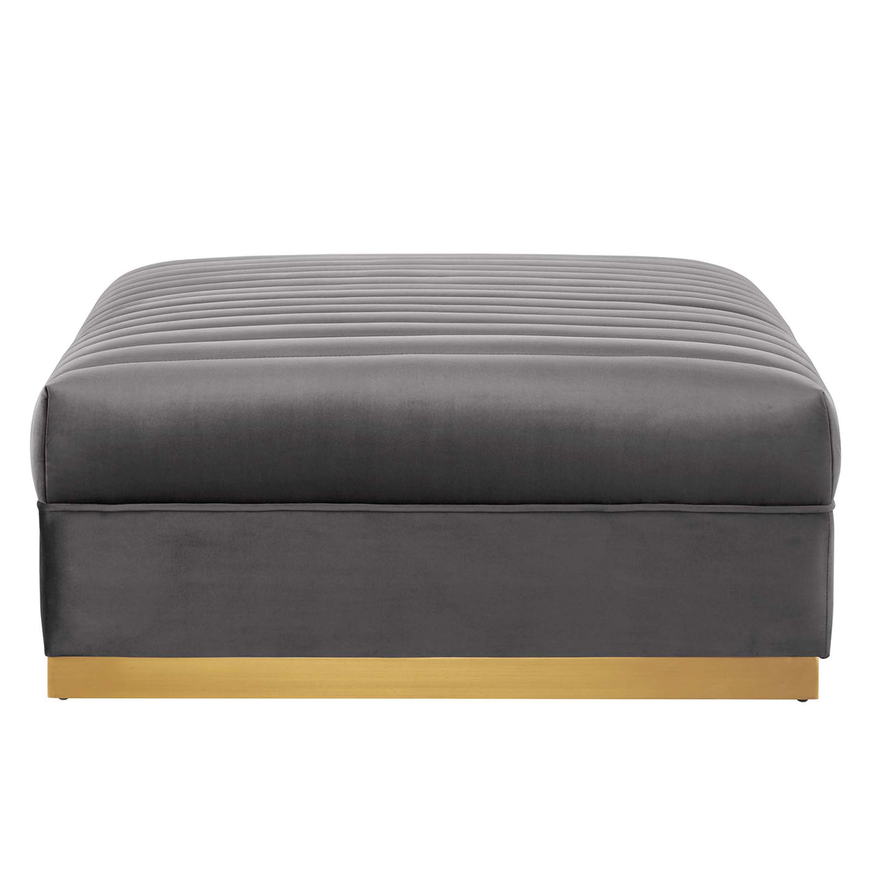Vladimir Velvet Ottoman | Modular Sectional Component, Gray